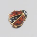 German 14k Gold and Enamel Lady Bug Tie/Lapel Pin