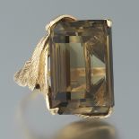 Ladies' Vintage Oversized Smoky Quartz Fashion Oversized Ring