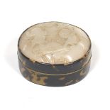 Victorian Tortoise Shell and Brass Vanity Box with Antique Chinese Carved White/Grey Jade Plaque