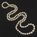 Ladies' Single Strand Graduated Size Pearl Necklace