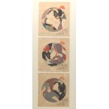 Set of Three Framed Japanese Woodblock Prints