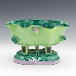 Vintage Ceramic Chinese Export Lotus Leaf Centrepiece Bowl
