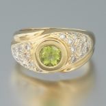 Ladies' Gold, Peridot and Diamond Ring