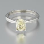 Ladies' 1.27 Ct Oval Faceted Cut Solitaire Diamond Ring