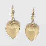 Ladies' Milor Italian Gold Pair of Heart Earrings