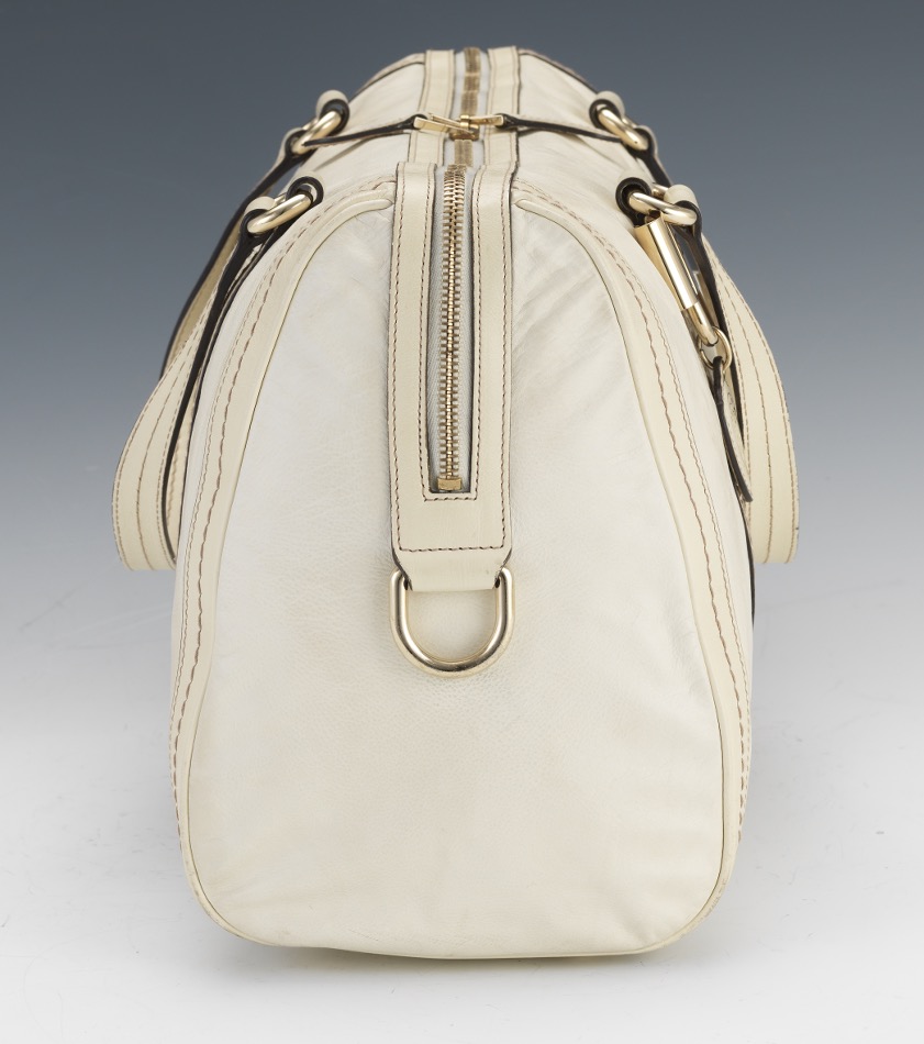 Gucci White Leather Duffle Bag - Image 3 of 10