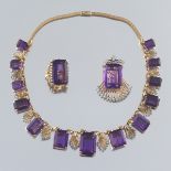 A Suite of Amethyst and Diamond Jewelry