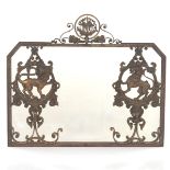 Hand Hammered Iron and Bronze Wall Mirror
