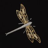 Dankner 18k Gold and Diamond Dragonfly Brooch