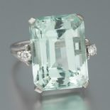 Ladies' 26 Ct Aquamarine and Diamond Ring