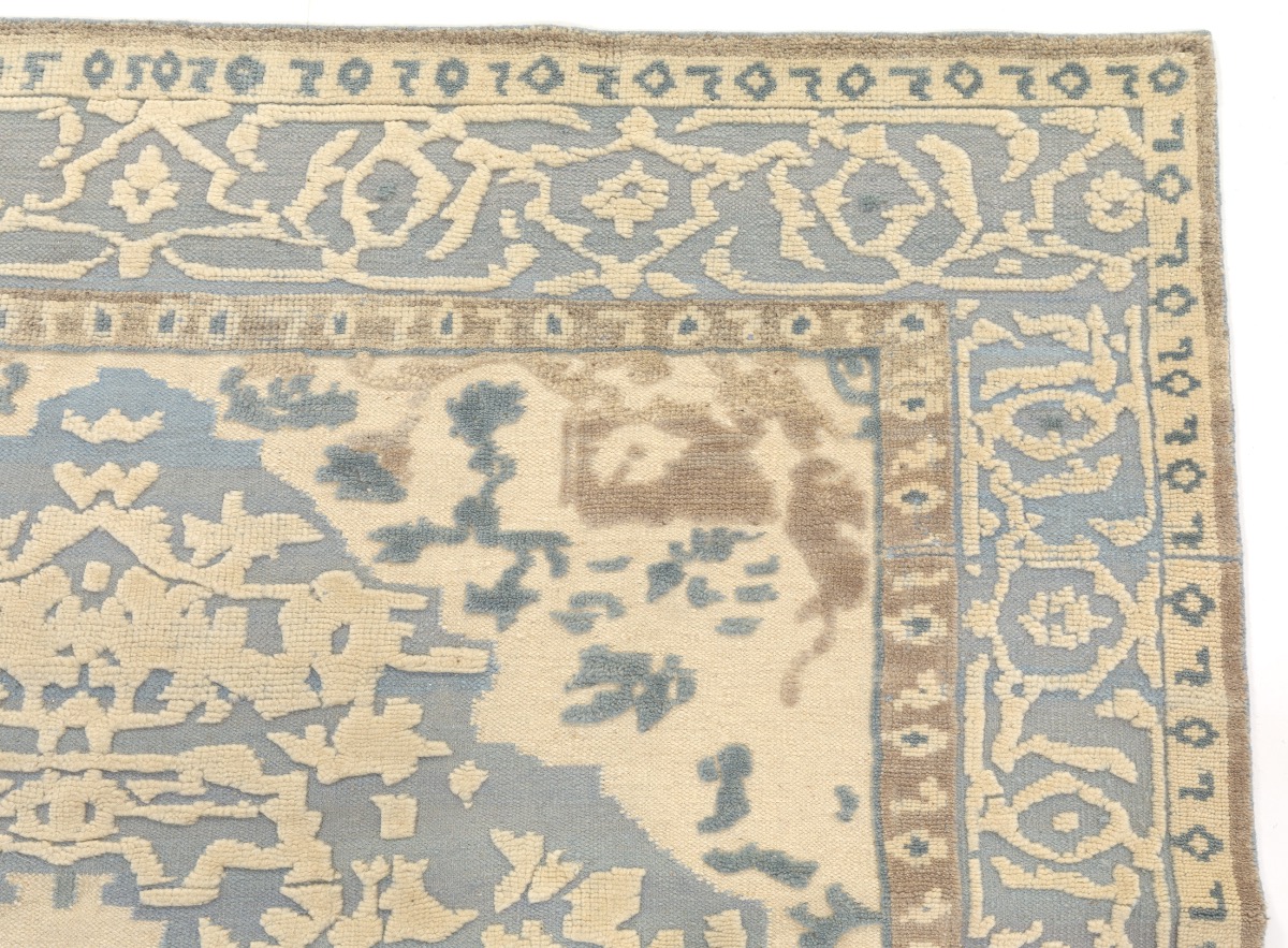 Fine Hand-Knotted Moroccan Design Sculpted Carpet - Image 3 of 5