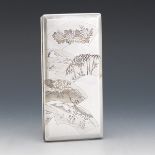 Japanese 950 Sterling Silver Signed Cigarette Case