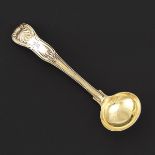 Paul Storr George III Gold Wash Sterling Silver Sauce Ladel, "King's" Pattern, dated 1814