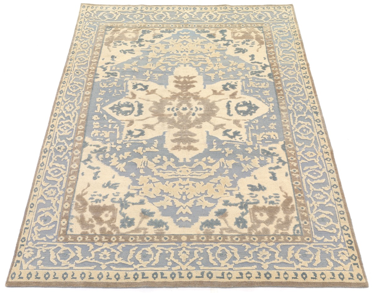 Fine Hand-Knotted Moroccan Design Sculpted Carpet