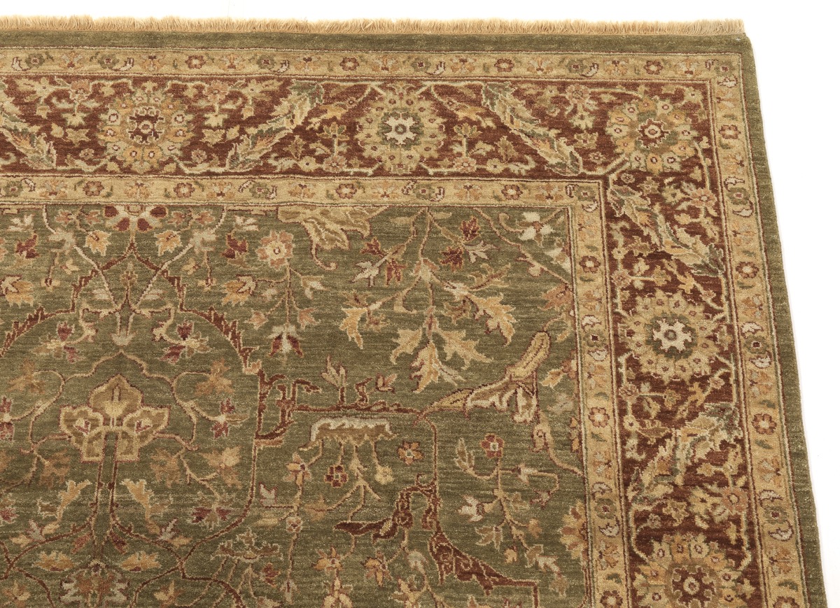 Very Fine Hand-Knotted Tabriz Olive Carpet - Image 3 of 5