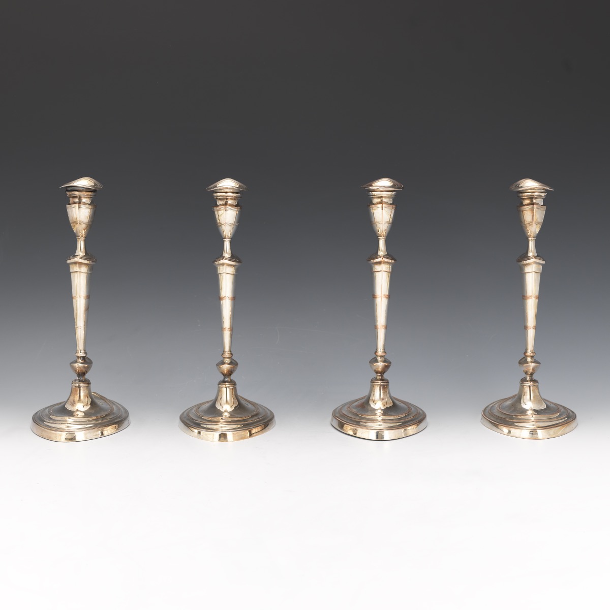 Four Silver Plated Mixed Metals Candleholders, by Ellis-Barker Silver Co., Birmingham, England - Image 2 of 6