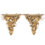 Pair of Rococo Style Gilt Wall Brackets