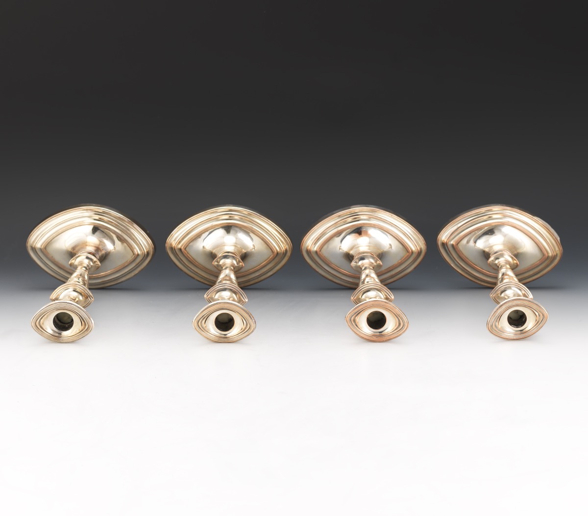 Four Silver Plated Mixed Metals Candleholders, by Ellis-Barker Silver Co., Birmingham, England - Image 5 of 6