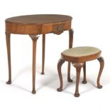 French Oval Vanity Table and Companion Stool