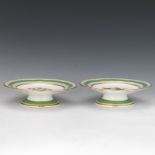 Pair of Antique Spode Porcelain Footed Cake Plates, ca. 19th Century