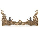 French Gilt Bronze Rococo Style Adjustable Fireplace Fender