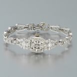 Retro Diamond and Platinum Covered Bracelet Watch, ca. 1920's