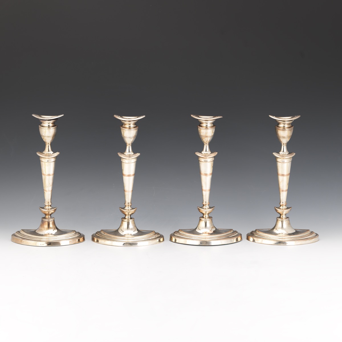 Four Silver Plated Mixed Metals Candleholders, by Ellis-Barker Silver Co., Birmingham, England - Image 3 of 6