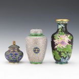 Three Chinese CloisonnÃ© and Champleve Vases