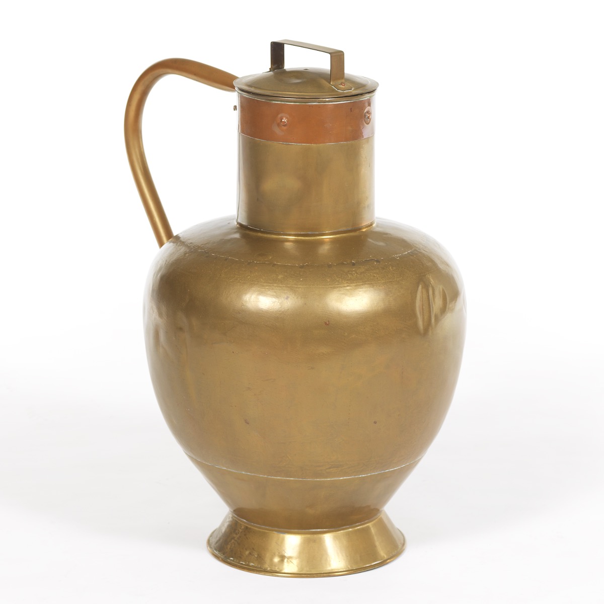 Large Brass and Copper Decorative Pitcher - Image 5 of 7