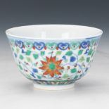 Chinese Porcelain Doucai Wine/Tea "Lotus and Vine" Cup, Yongzheng Seal-Mark