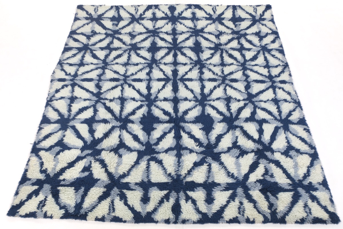 Hand-Knotted Lush Mid-Century Modern Style Carpet