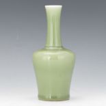 Chinese Porcelain Celadon Glaze Mallet Vase, Qianlong Seal-Mark