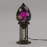 Art Nouveau Lamp with Venetian Glass Globe