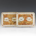 Le Tallec Limoges Pair of Porcelain "Butterfly" Dishes, Demidoff Collection