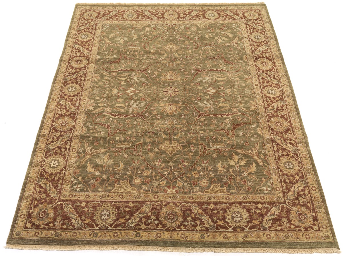 Very Fine Hand-Knotted Tabriz Olive Carpet