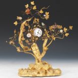 18/19th Century Gilt Wood Fusee Calendar Clock, Movement Made by J. Hafius Amsterdam