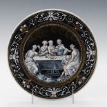 Limoges Renaissance Revival Enamel on Copper Dish, ca. 19th Century