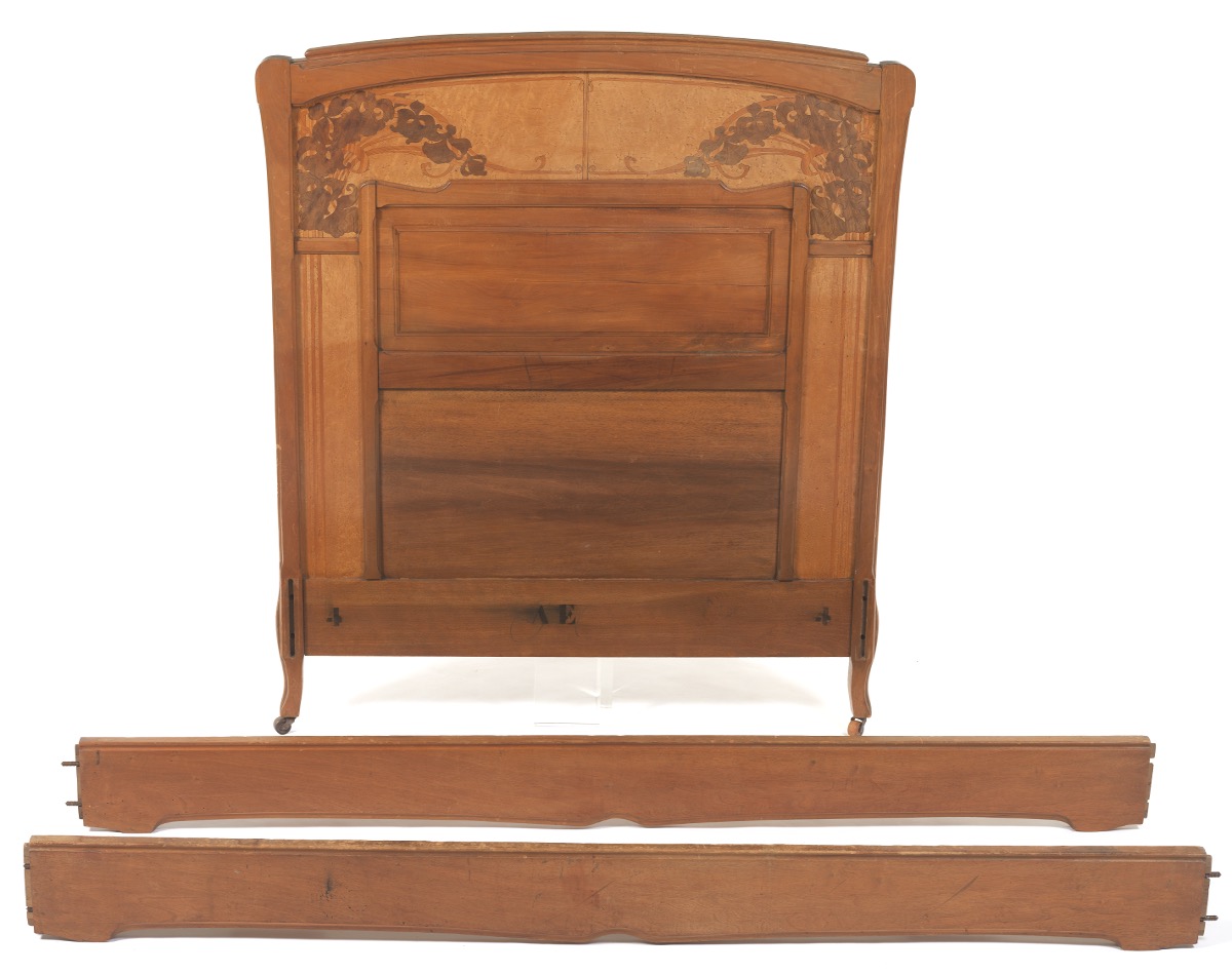 Art Nouveau Carved Wood Bed, ca.1900s - Image 2 of 9