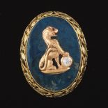 Ladies' Gold, Diamond, and Lapis Brooch/Pendant