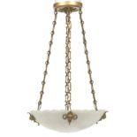 Neoclassical Cast Glass Dome Chandelier
