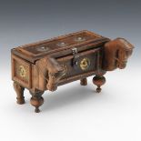 Rustic Carved Wood and Mixed Metals Equestrian Vanity Box