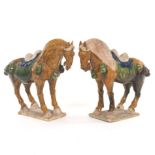 Pair of Large Decorative Tang Terracotta Horses