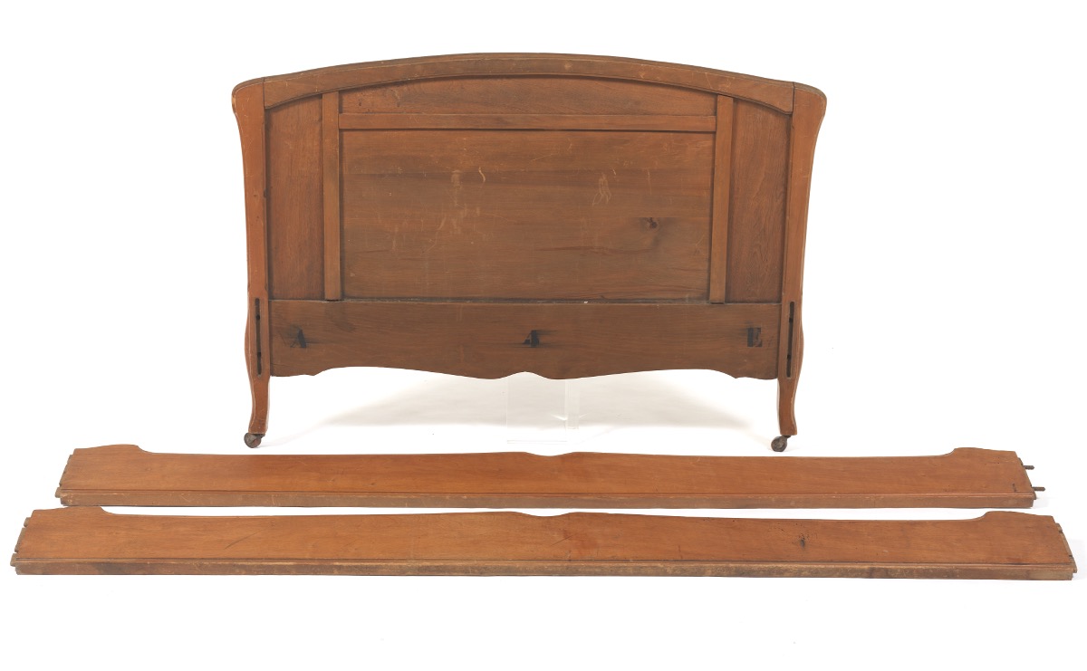 Art Nouveau Carved Wood Bed, ca.1900s - Image 5 of 9