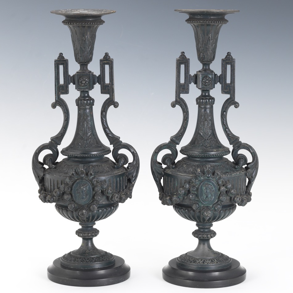 Pair of Mantel Urns - Image 2 of 7