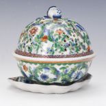 Chinese Export Doucai Porcelain Perfumer and a Companion Armorial Dish by United Wilson Porcelain F