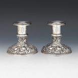 Stieff Art Deco Sterling Silver Pair of Candleholders, dated 1923