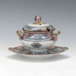 Victorian Petit Porcelain Tureen with Underplate