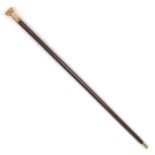 Victorian Gold Sheet Over Lead Handle Rosewood Walking Stick