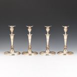 Four Silver Plated Mixed Metals Candleholders, by Ellis-Barker Silver Co., Birmingham, England
