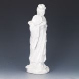 Chinese Blanc de Chine Court Lady Porcelain Sculpture, ca. Republic Period